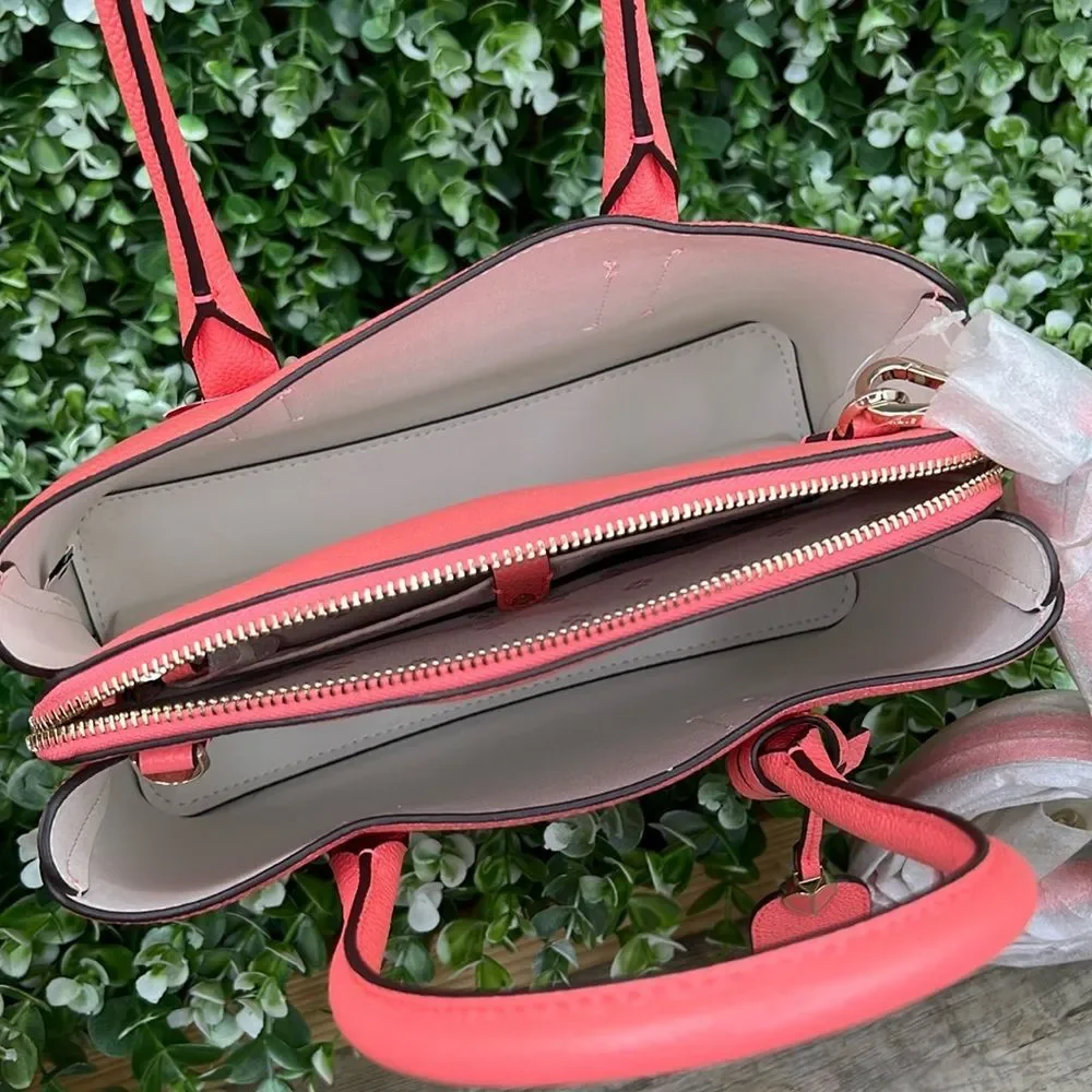 Kate Spade Margaux Pebbled Leather Medium Satchel LYCHEE